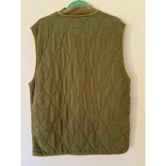 Free People We The Free Billy Quilted Military Vest- Army Olive Green size M - Picture 3 of 6